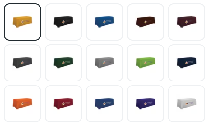 6ft Economy 3-Sided Table Throw - Full Color Front Panel
