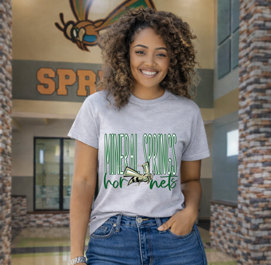 Mineral Springs Hornets on Silver Shirt