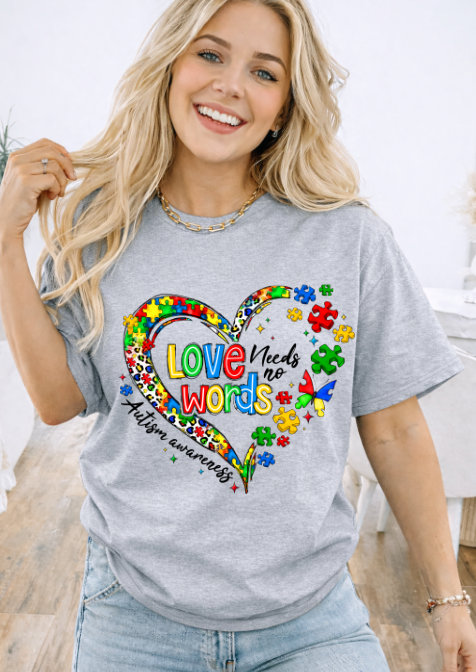 Love Needs No Words Autism Awareness T-shirt
